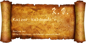 Kaizer Valdemár névjegykártya